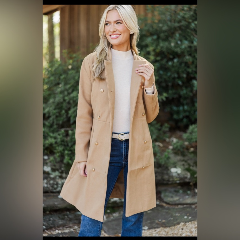 City Streets Camel Brown Coat